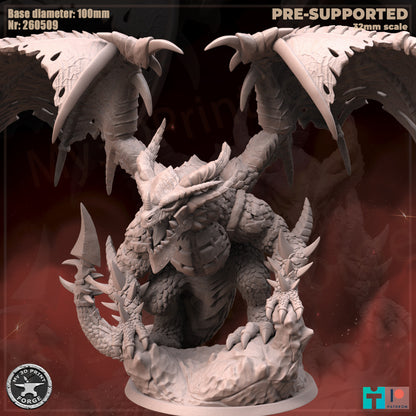 Corrupted Black Dragon - 32mm Scale - Unpainted Miniature