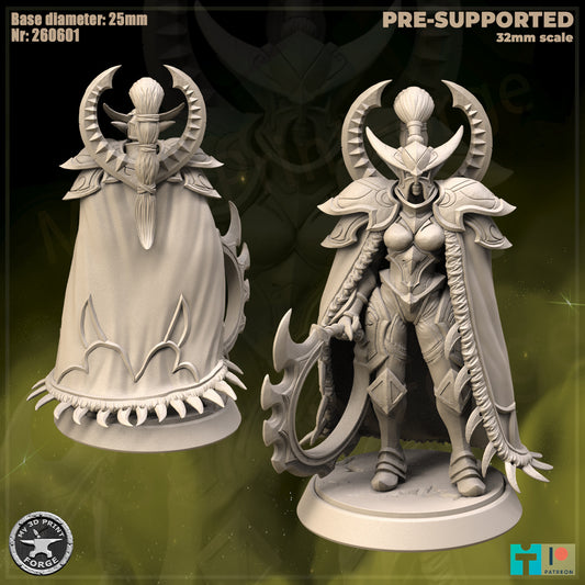 Warden Leader, 3 Poses - 32mm Scale - Unpainted Miniature