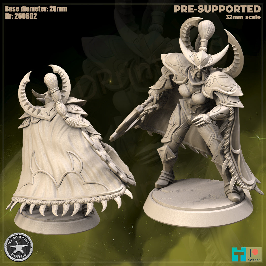 Warden Leader, 3 Poses - 32mm Scale - Unpainted Miniature