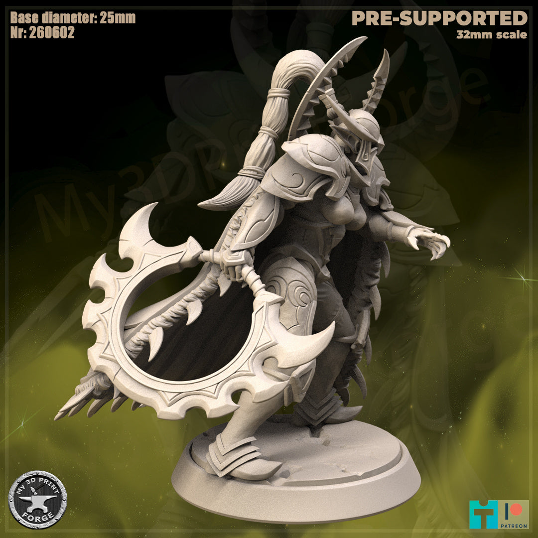 Warden Leader, 3 Poses - 32mm Scale - Unpainted Miniature
