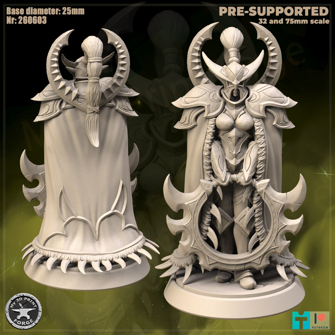 Warden Leader, 3 Poses - 32mm Scale - Unpainted Miniature