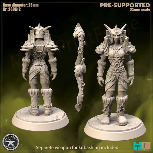 Female Elf Hunter, Classic Armor - 32mm Scale - Unpainted Miniature
