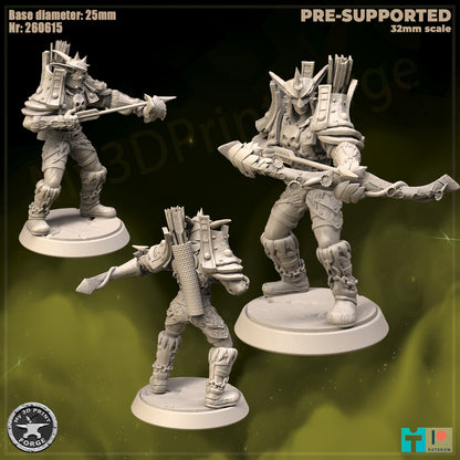 Elf Hunter, Classic Armor - 32mm Scale - Unpainted Miniature