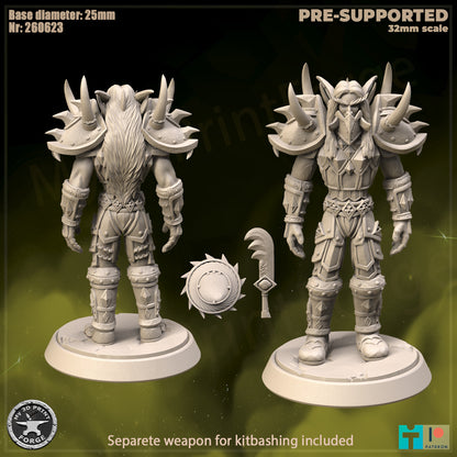 Elf Warrior, Classic Armor - 32mm Scale - Unpainted Miniature
