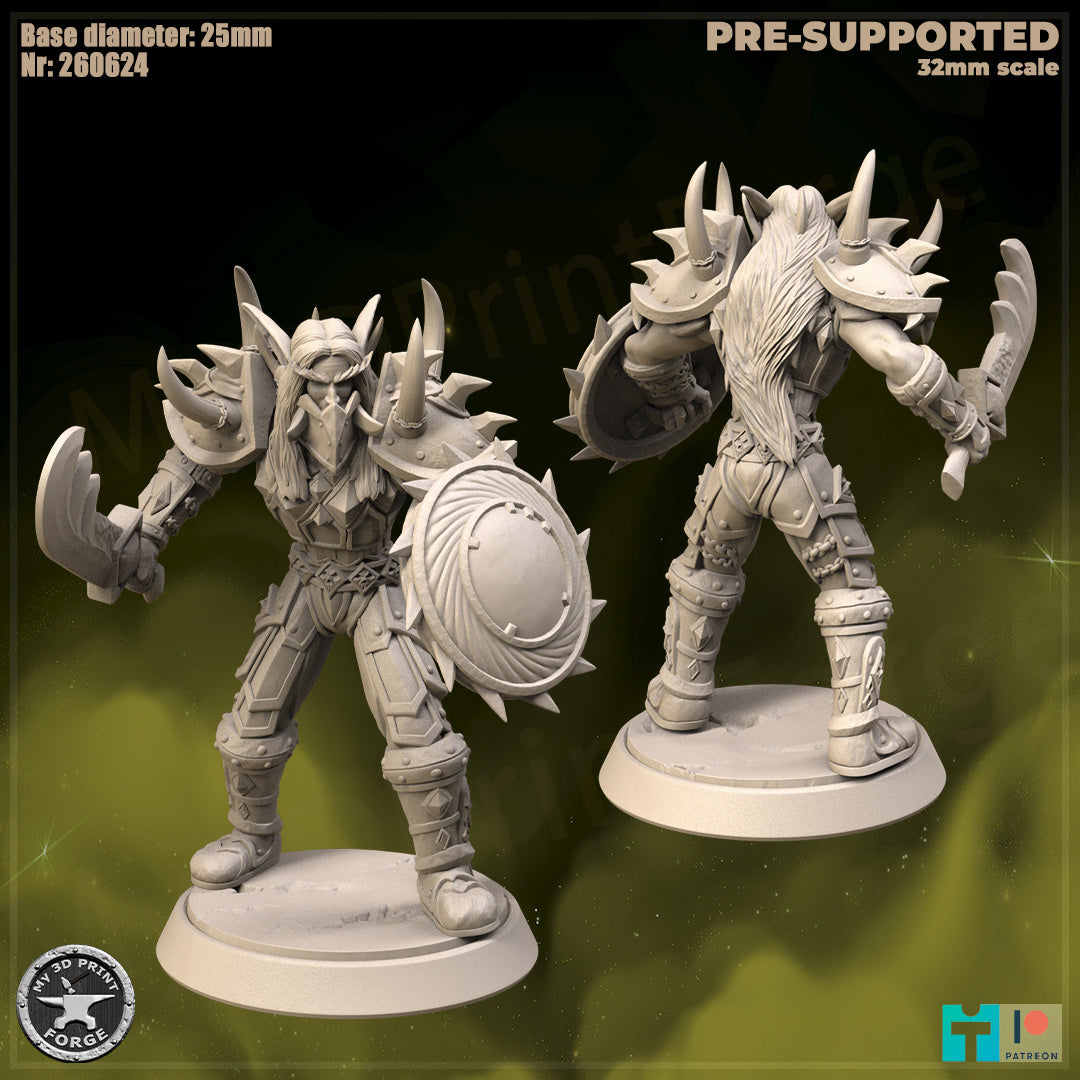 Elf Warrior, Classic Armor - 32mm Scale - Unpainted Miniature