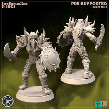 Elf Warrior, Classic Armor - 32mm Scale - Unpainted Miniature