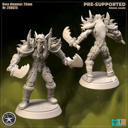 Elf Warrior, Classic Armor - 32mm Scale - Unpainted Miniature