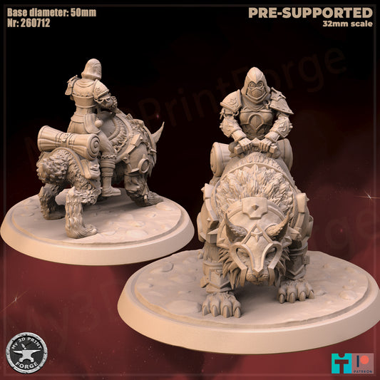 Rogue, Human Tribe, Mounted - 32mm Scale - Unpainted Miniature