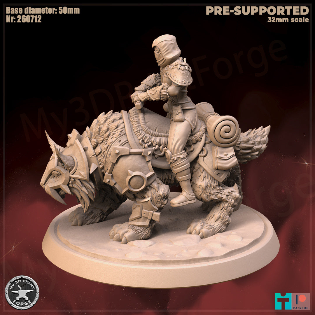 Rogue, Human Tribe, Mounted - 32mm Scale - Unpainted Miniature