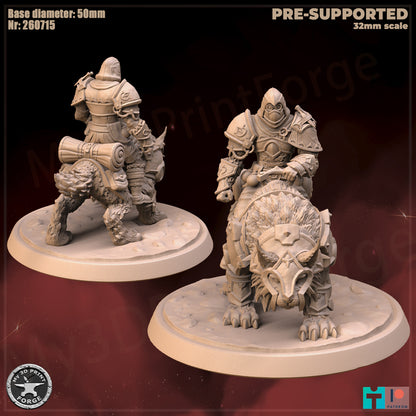 Rogue, Human Tribe, Mounted - 32mm Scale - Unpainted Miniature