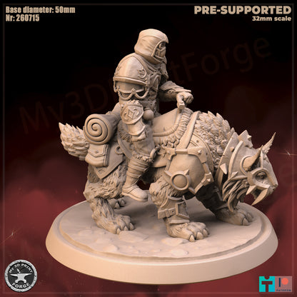 Rogue, Human Tribe, Mounted - 32mm Scale - Unpainted Miniature