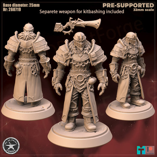 Male Hunter, Human Tribe - 2 Poses - 32mm Scale - Unpainted Miniature