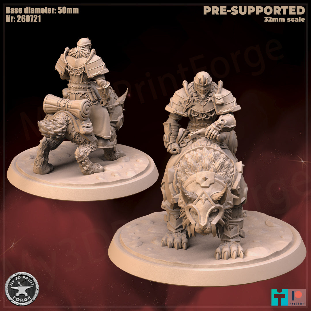 Hunter, Human Tribe, Mounted - 32mm Scale - Unpainted Miniature