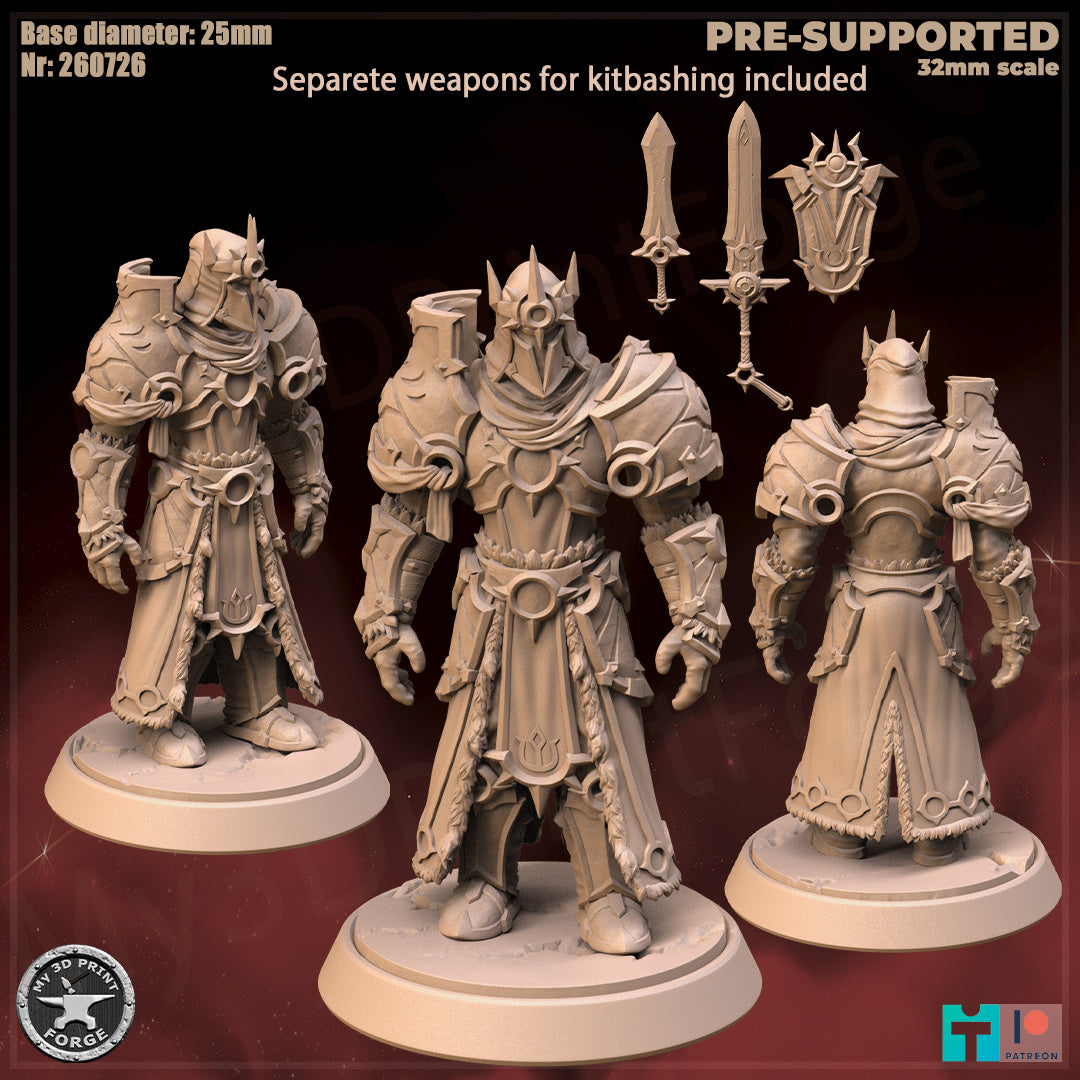 Male Warrior, Human Tribe - 3 Poses - 32mm Scale - Unpainted Miniature