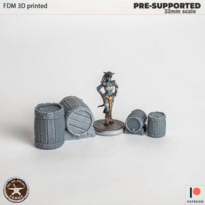 Barrels, the Lion Inn Set - 32mm Scale - Unpainted Miniature