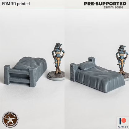 Beds, the Lion Inn Set - 32mm Scale - Unpainted Miniature