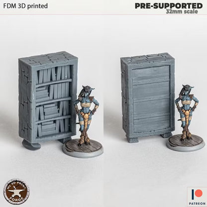 Bookshelf, the Lion Inn Set - 32mm Scale - Unpainted Miniature