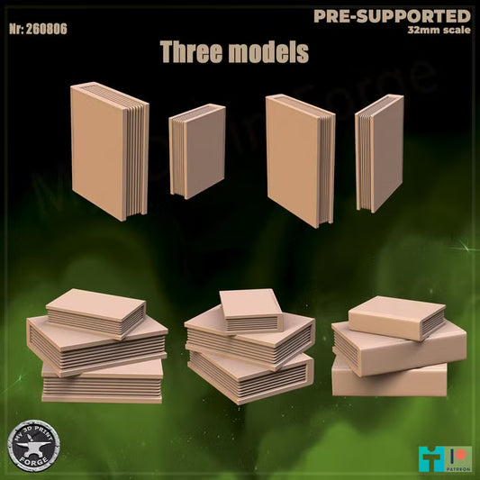 Plain Books, the Lion Inn Set - 32mm Scale - Unpainted Miniature