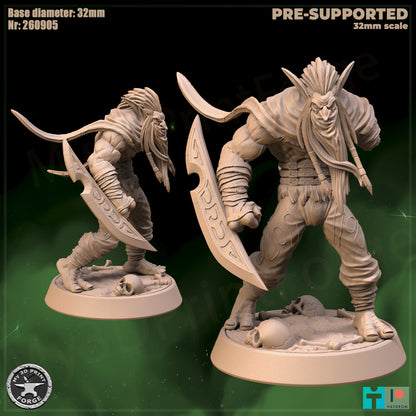 One-Armed Troll, 2 Poses - 32mm Scale - Unpainted Miniature
