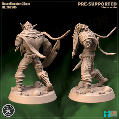 One-Armed Troll, 2 Poses - 32mm Scale - Unpainted Miniature