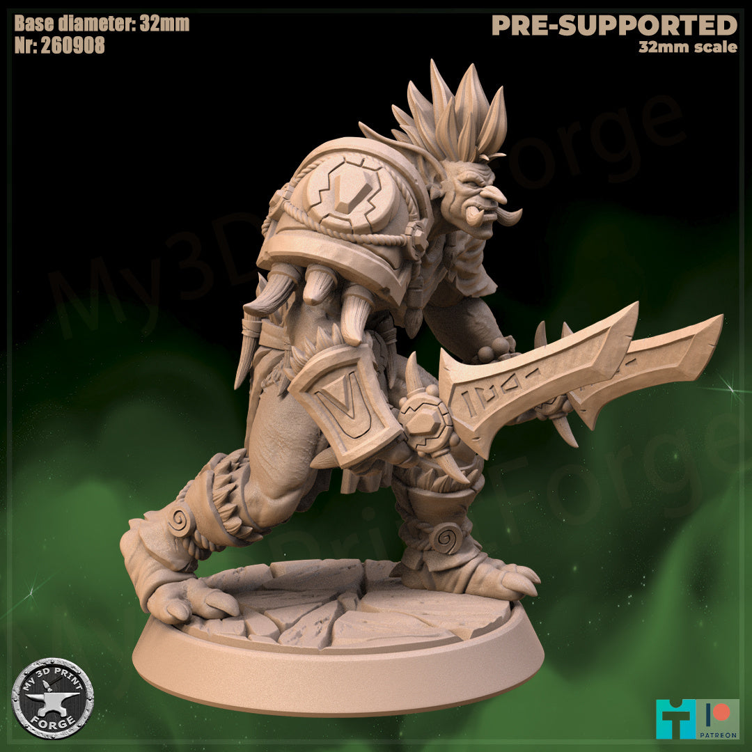 Troll Adviser, 2 Poses - 32mm Scale - Unpainted Miniature