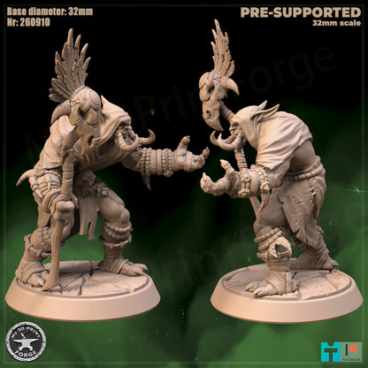 Loa Speaker, 2 Poses - 32mm Scale - Unpainted Miniature