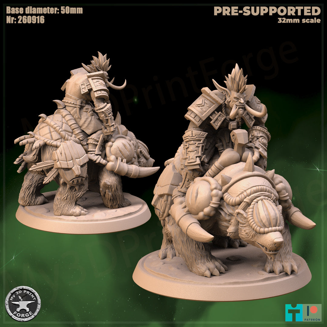Troll Rider, Male or Female - 32mm Scale - Unpainted Miniature