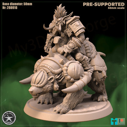 Troll Rider, Male or Female - 32mm Scale - Unpainted Miniature