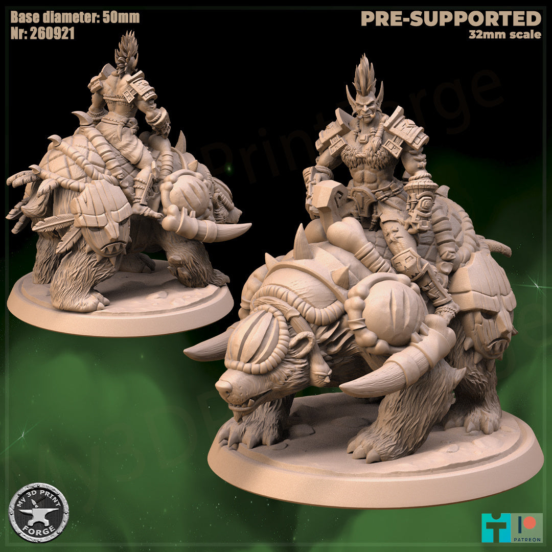 Troll Rider, Male or Female - 32mm Scale - Unpainted Miniature