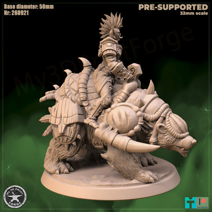 Troll Rider, Male or Female - 32mm Scale - Unpainted Miniature