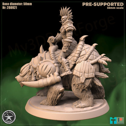 Troll Rider, Male or Female - 32mm Scale - Unpainted Miniature