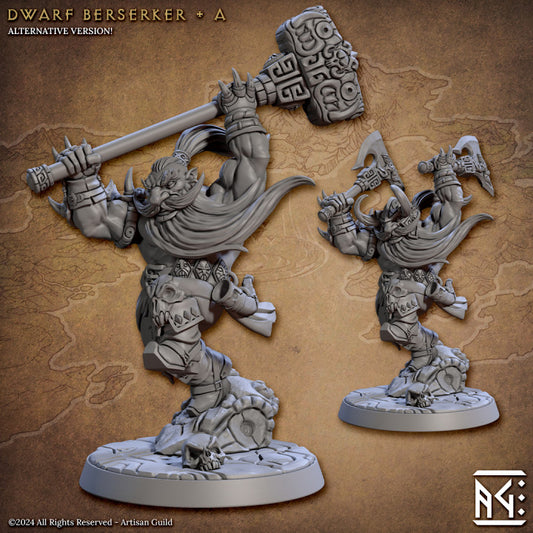 Dwarf Berserker - Pose A - The Quest for Goldvein - Unpainted Miniature