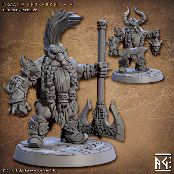 Dwarf Berserker - Pose B - The Quest for Goldvein - Unpainted Miniature