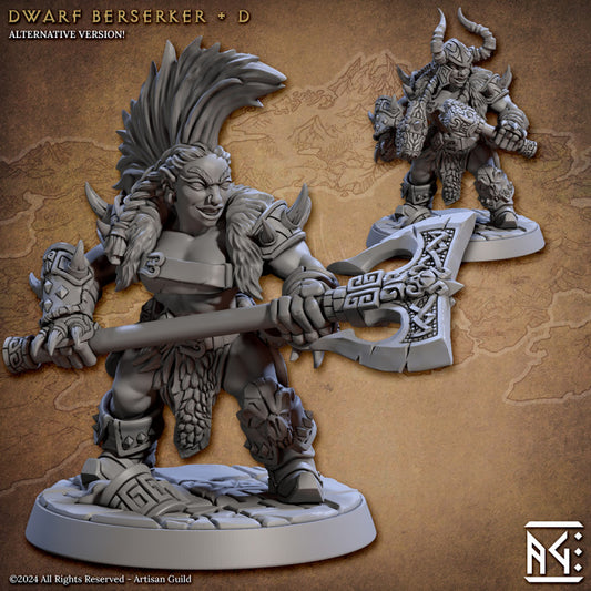 Dwarf Berserker - Pose D - The Quest for Goldvein - Unpainted Miniature