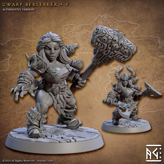 Dwarf Berserker - Pose F - The Quest for Goldvein - Unpainted Miniature