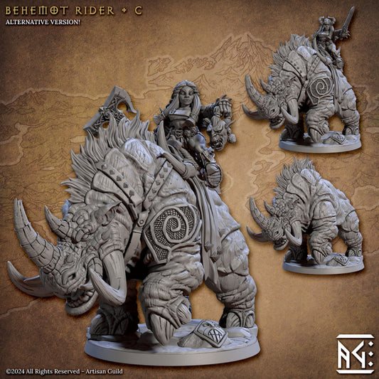 Behemot Rider - Pose C - The Quest for Goldvein - Unpainted Miniature