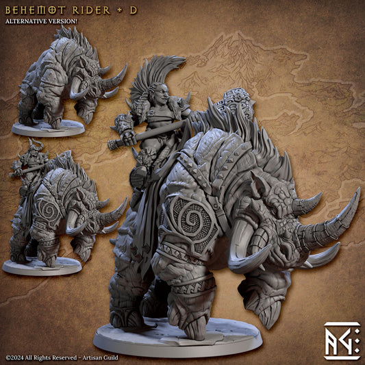 Behemot Rider - Pose D - The Quest for Goldvein - Unpainted Miniature