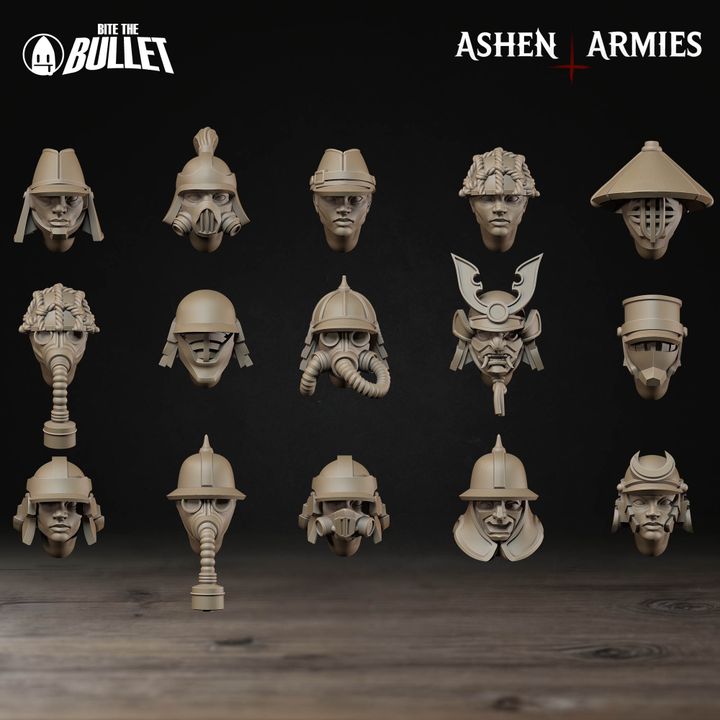 Modular Heads, Holy Shogunate - Bullet Crusade - Unpainted Miniature