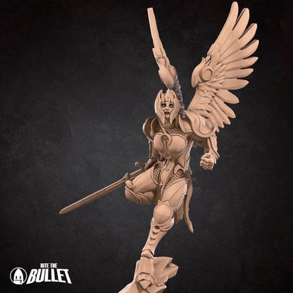 Female Aasimar Paladin - 32mm, 35mm Scale - Unpainted Miniature