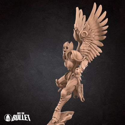 Female Aasimar Paladin - 32mm, 35mm Scale - Unpainted Miniature