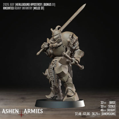 Anointed Melee, Hellbound Apostasy - Bullet Crusade - Unpainted Miniature