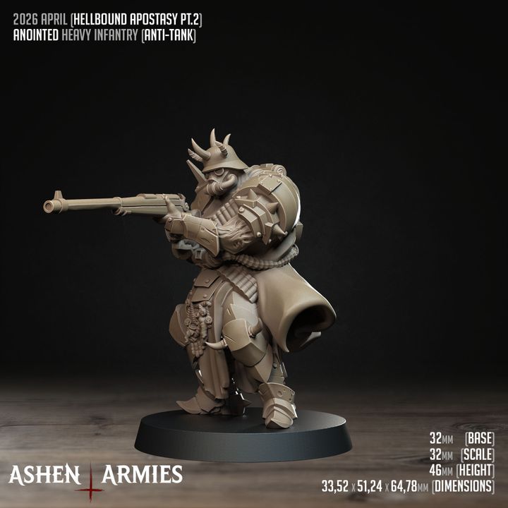 Anointed Heavy Infantry, Hellbound Apostasy - Bullet Crusade - Unpainted Miniature