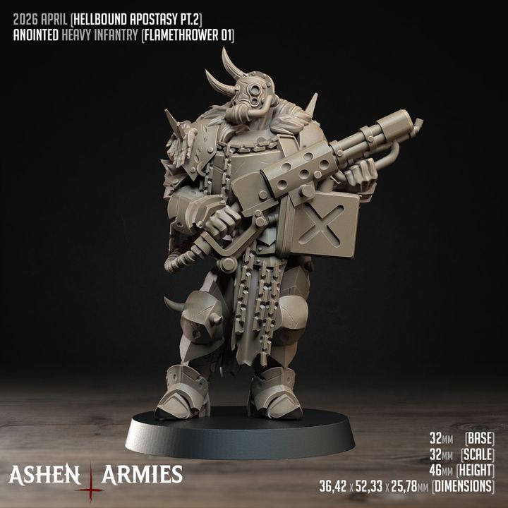 Anointed Heavy Infantry, Hellbound Apostasy - Bullet Crusade - Unpainted Miniature