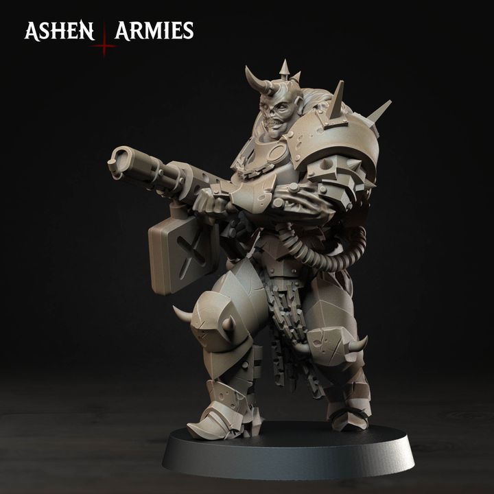 Anointed Heavy Infantry, Hellbound Apostasy - Bullet Crusade - Unpainted Miniature
