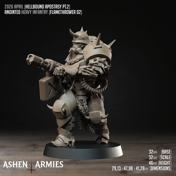 Anointed Heavy Infantry, Hellbound Apostasy - Bullet Crusade - Unpainted Miniature