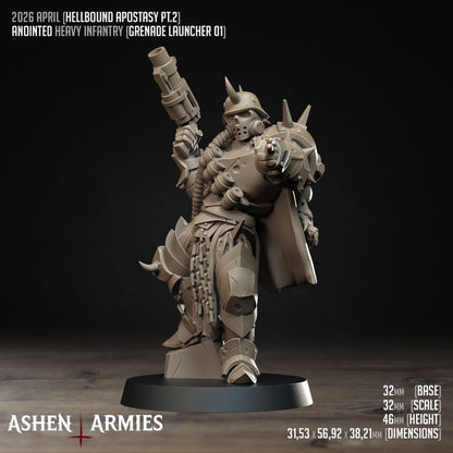 Anointed Heavy Infantry, Hellbound Apostasy - Bullet Crusade - Unpainted Miniature