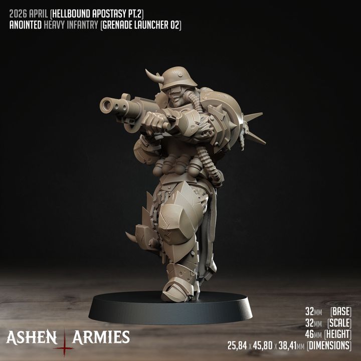Anointed Heavy Infantry, Hellbound Apostasy - Bullet Crusade - Unpainted Miniature