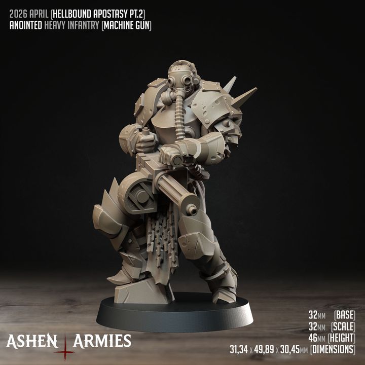 Anointed Heavy Infantry, Hellbound Apostasy - Bullet Crusade - Unpainted Miniature