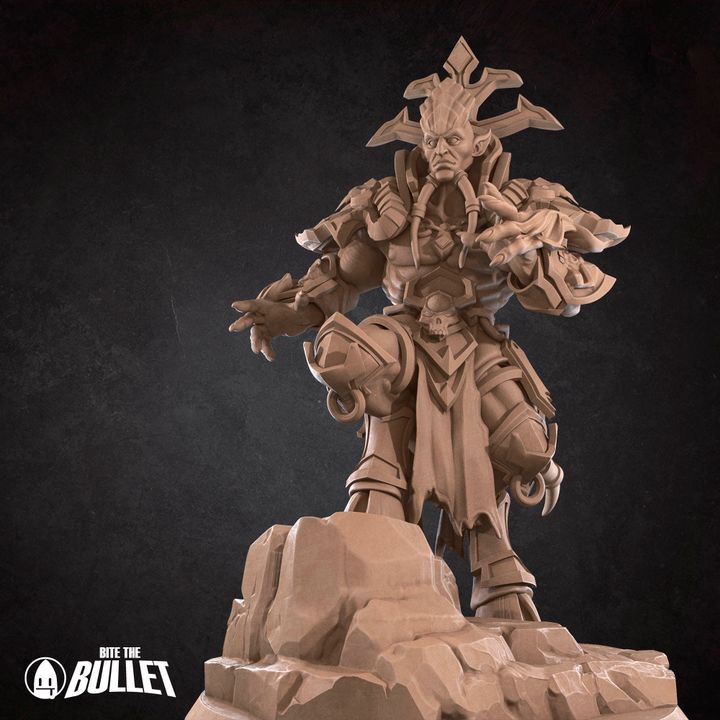 Demon Lord Warlock | 32mm, 35mm Scale | Unpainted Miniature