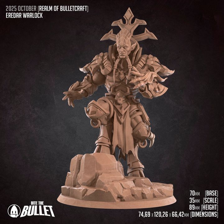 Demon Lord Warlock | 32mm, 35mm Scale | Unpainted Miniature